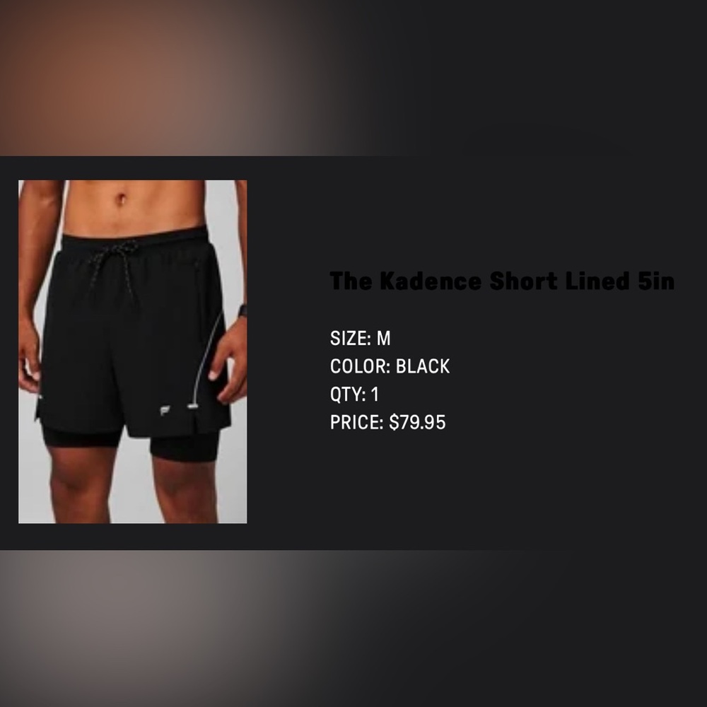 Men’s Fabletics Kadence Black Athletic Shorts